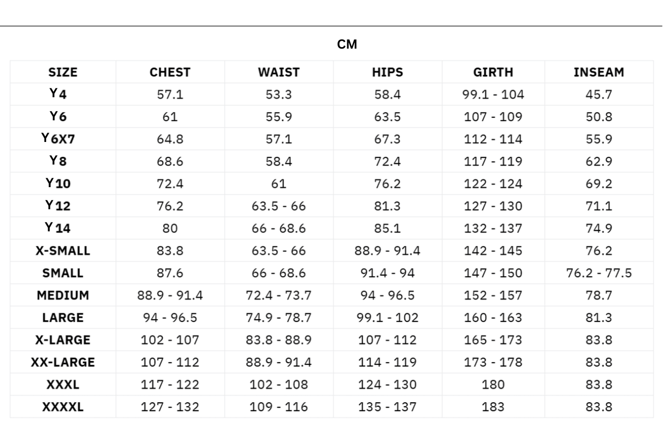 Sizing Chart Discount Dance Costumes