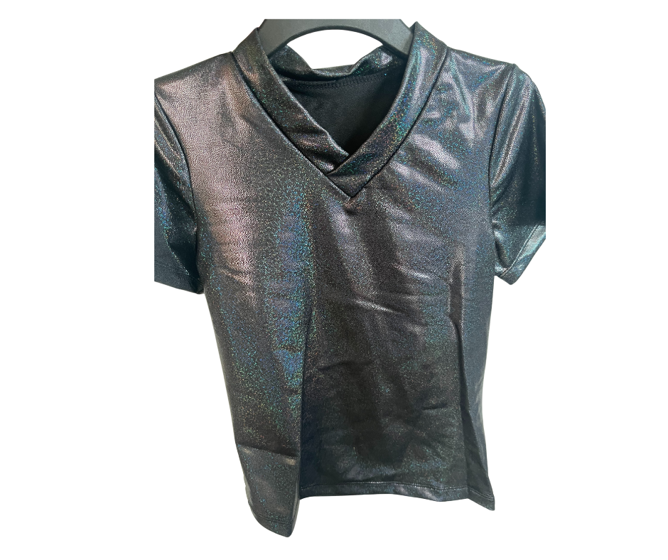 Black metallic boys shirt