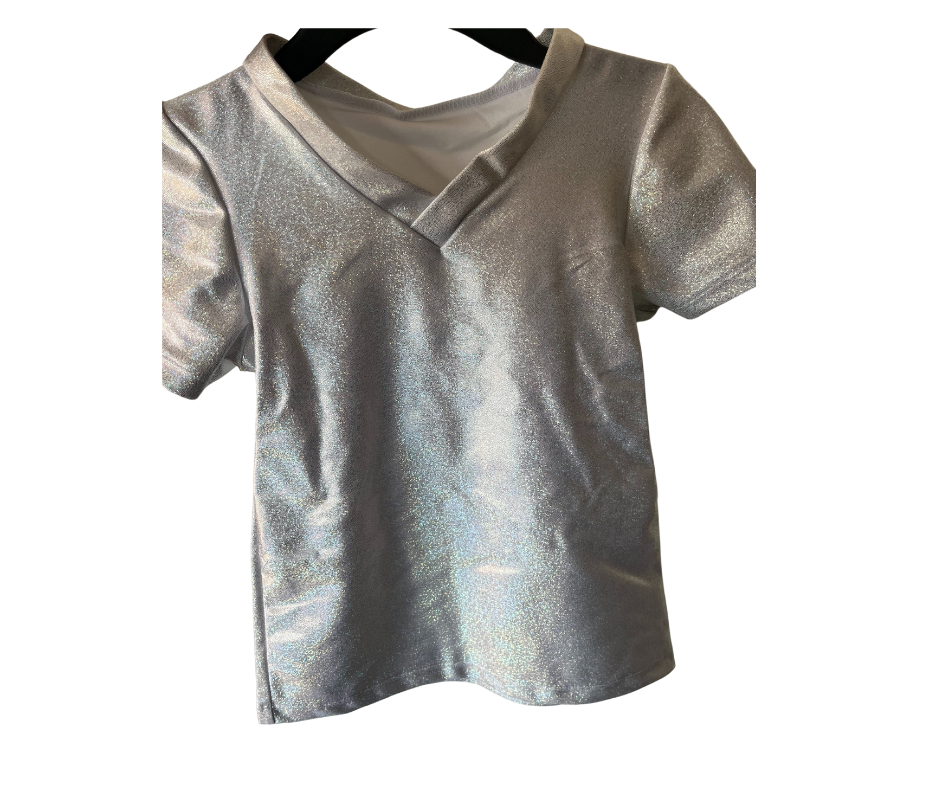 Boys silver metallic shirt