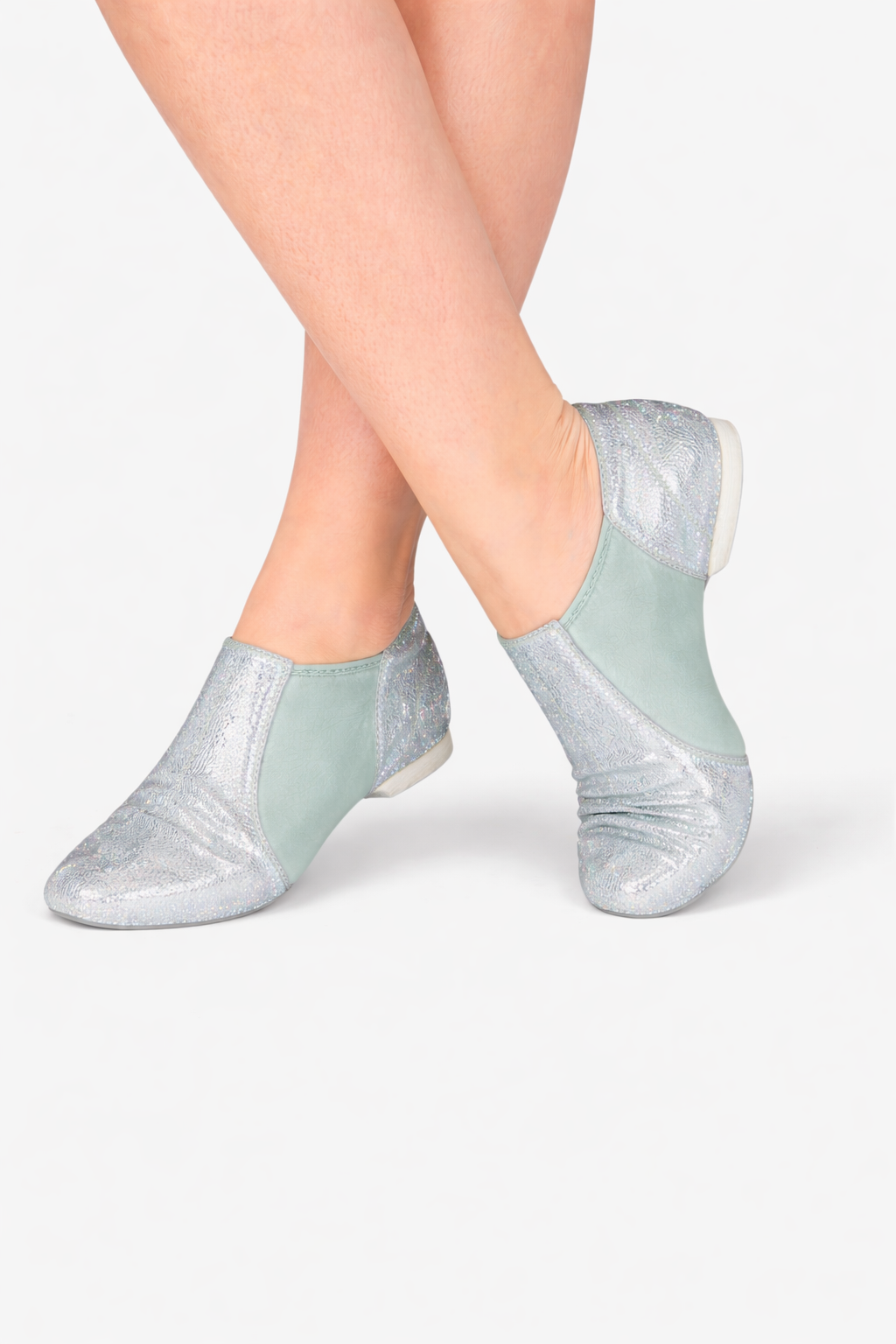 silver glitter jazz shoe