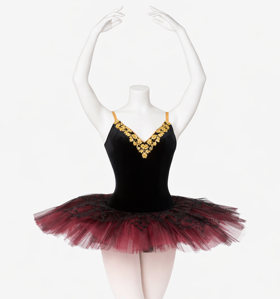 Elegance burgundy and black tutu
