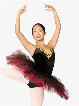 black red gold pancake tutu velvet