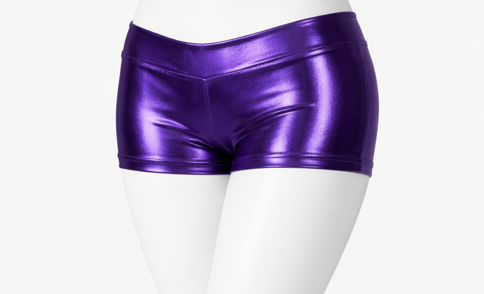 Purple metallic hot shorts Purple metallic dance shorts